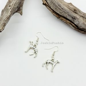 Silver handmade greyhound 925 hook earrings